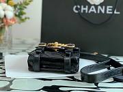 Chanel Mini flap bag aged calfskin & gold-tone metal in black AS2695 size 17cm - 6