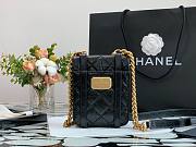 Chanel Mini flap bag aged calfskin & gold-tone metal in black AS2695 size 17cm - 3