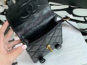 Chanel Mini flap bag aged calfskin & gold-tone metal in black AS2695 size 17cm - 2