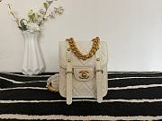Chanel Mini flap bag aged calfskin & gold-tone metal in white AS2695 size 17cm - 1