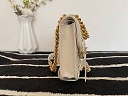 Chanel Mini flap bag aged calfskin & gold-tone metal in white AS2695 size 17cm - 2