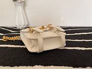 Chanel Mini flap bag aged calfskin & gold-tone metal in white AS2695 size 17cm - 3