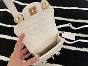 Chanel Mini flap bag aged calfskin & gold-tone metal in white AS2695 size 17cm - 4