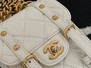 Chanel Mini flap bag aged calfskin & gold-tone metal in white AS2695 size 17cm - 6