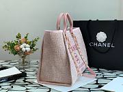 Chanel Large deauville shopping tote bag in pink size 38cm - 3