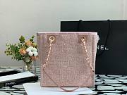 Chanel Small deauville shopping tote bag in pink size 28cm - 3