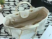 Chanel Large deauville shopping tote bag in white size 38cm - 3