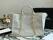 Chanel Large deauville shopping tote bag in white size 38cm - 4