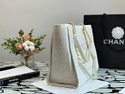 Chanel Medium deauville shopping tote bag in white size 34cm - 6