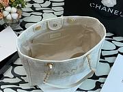 Chanel Medium deauville shopping tote bag in white size 34cm - 5
