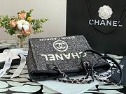 Chanel Small deauville shopping tote bag in black size 28cm - 6