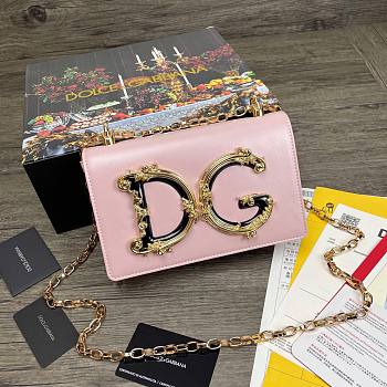 D&G Nappa pink leather Girls shoulder bag size 21cm