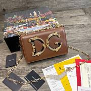 D&G Nappa brown leather Girls shoulder bag size 21cm - 1