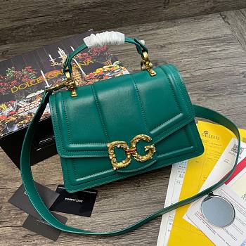 D&G Amore bag in green calfskin size 27cm