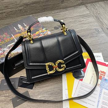 D&G Amore bag in black calfskin size 27cm