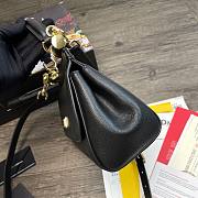 D&G Small dauphine leather Sicily bag in black size 20cm - 4