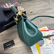 D&G Small dauphine leather Sicily bag in green size 20cm - 4