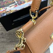 D&G Small dauphine leather Sicily bag in brown size 20cm - 2