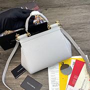 D&G Small dauphine leather Sicily bag in gray size 20cm - 5