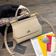D&G Small dauphine leather Sicily bag in beige size 20cm - 1