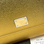 D&G Small dauphine leather Sicily bag in gold size 20cm - 5