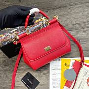 D&G Small dauphine leather Sicily bag in red size 20cm - 1