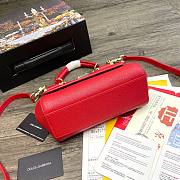 D&G Small dauphine leather Sicily bag in red size 20cm - 3