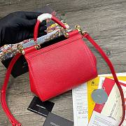D&G Small dauphine leather Sicily bag in red size 20cm - 6