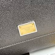 D&G Small dauphine leather Sicily bag in silver size 20cm - 6