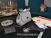 D&G dauphine leather Sicily bag in gray size 16cm - 2