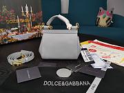 D&G dauphine leather Sicily bag in gray size 16cm - 4