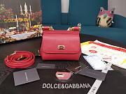 D&G dauphine leather Sicily bag in red size 16cm - 1