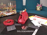 D&G dauphine leather Sicily bag in red size 16cm - 4