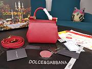 D&G dauphine leather Sicily bag in red size 16cm - 6