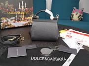 D&G dauphine leather Sicily bag in black size 16cm - 6