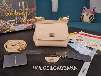 D&G dauphine leather Sicily bag in nude size 16cm