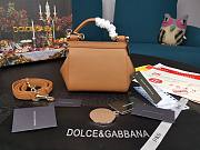 D&G dauphine leather Sicily bag in brown size 16cm - 4