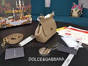 D&G dauphine leather Sicily bag in beige size 16cm - 4