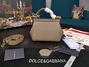 D&G dauphine leather Sicily bag in beige size 16cm - 3