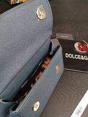 D&G dauphine leather Sicily bag in dark blue size 16cm - 3