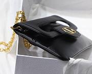 Medium Dior Double bag black smooth calfskin M8018 size 28cm - 5