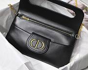 Medium Dior Double bag black smooth calfskin M8018 size 28cm - 3