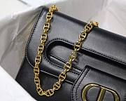 Medium Dior Double bag black smooth calfskin M8018 size 28cm - 2