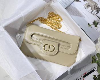 Medium Dior Double bag beige smooth calfskin M8018 size 28cm