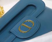 Medium Dior Double bag indigo blue smooth calfskin M8018 size 28cm - 2