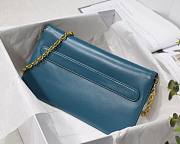 Medium Dior Double bag indigo blue smooth calfskin M8018 size 28cm - 4