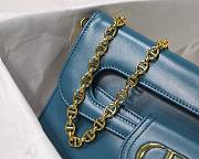 Medium Dior Double bag indigo blue smooth calfskin M8018 size 28cm - 5