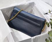 Medium Dior Double bag indigo blue gradient smooth calfskin M8018 size 28cm - 4