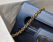 Medium Dior Double bag indigo blue gradient smooth calfskin M8018 size 28cm - 6
