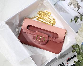 Medium Dior Double bag indigo pink gradient smooth calfskin M8018 size 28cm